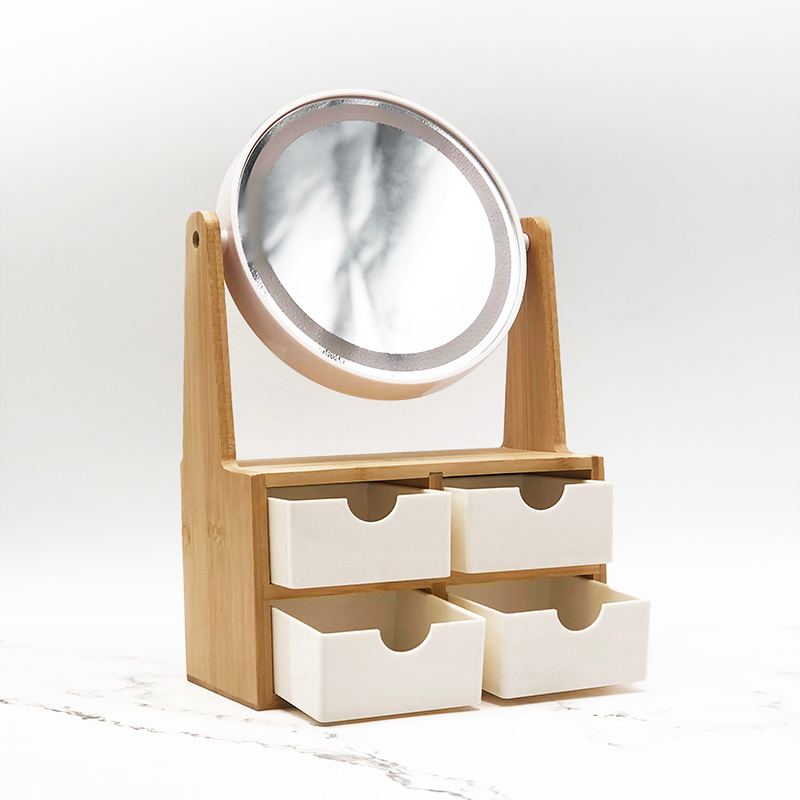 HX8019 Bamboo LED table mirror
